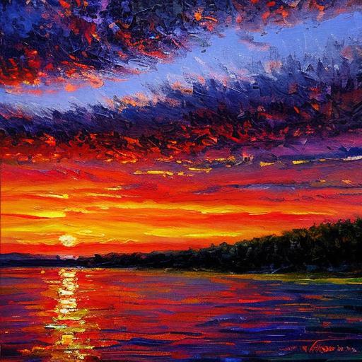 sunset impressionist painting