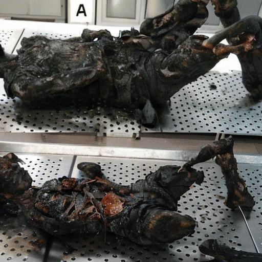 Burned body in a hospital